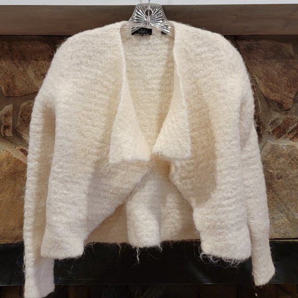 Ted Baker Sweaters - Ted Baker Womens Cream Rubahi Boucle Open Front Cardigan Sweater Size 0